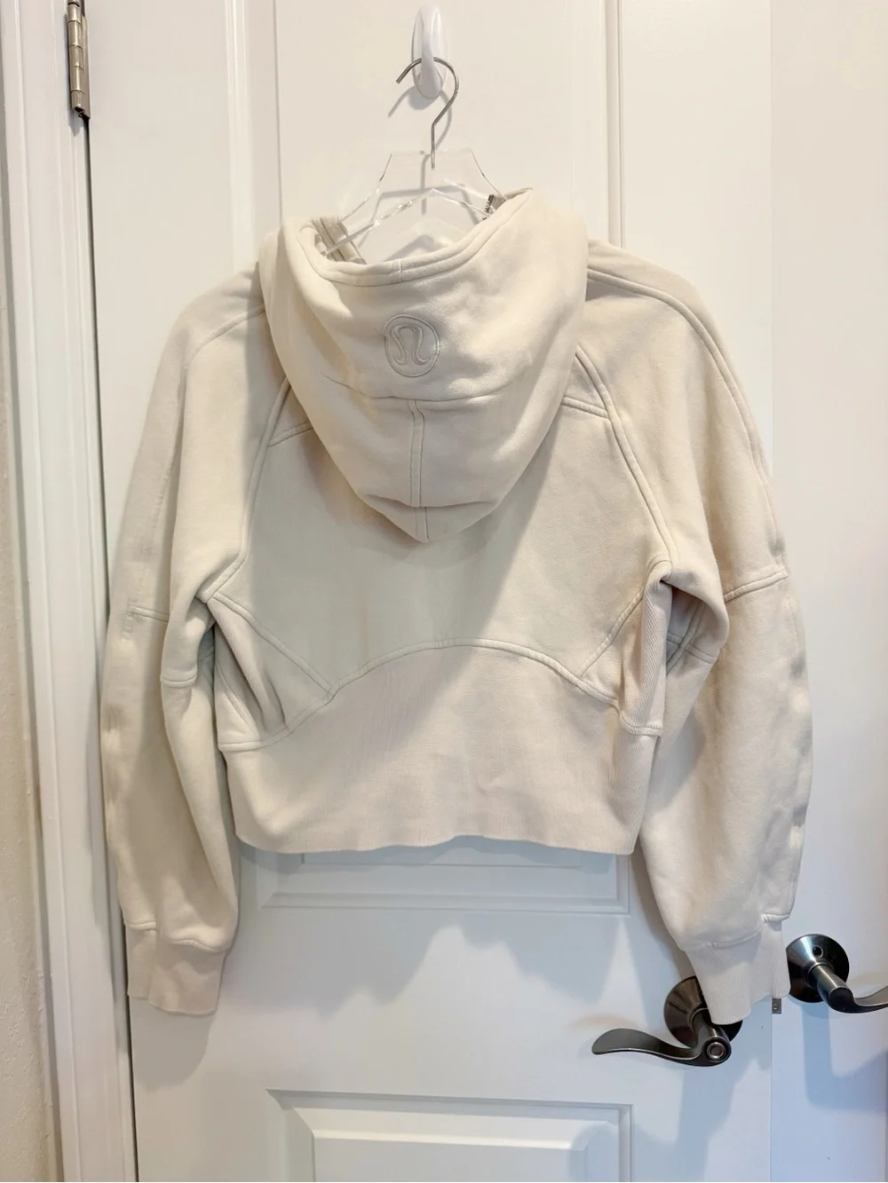 LULULEMON Oversized Scuba Half-Zip Hoodie Pullover Sweatshirt Cream XS/S